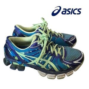 ASICS Women's Gel Sendai 2 Blue Green T4A6N Running Shoes Sneakers 8.5